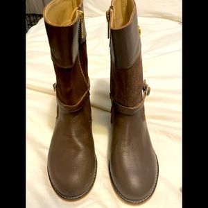 Brown suede boots Janie and Jack size 11